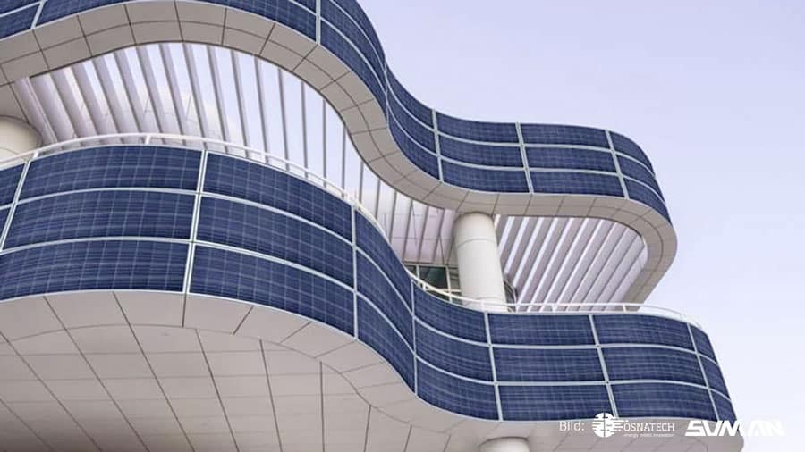 Osnatech Photovoltaik für geschwungene Bauten