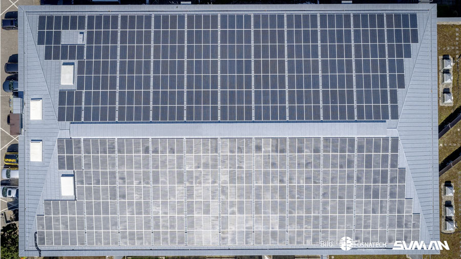 Osnatech Photovoltaik für Hallendächer